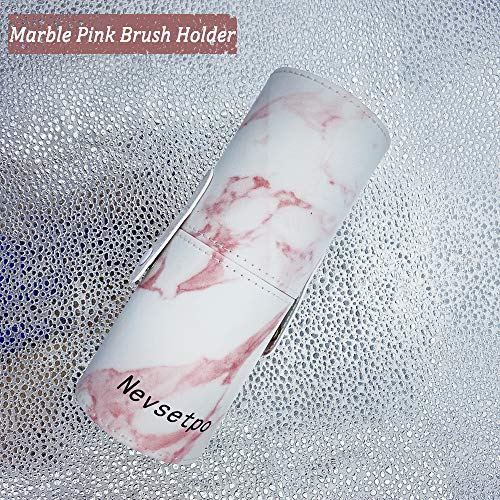 Make Up Brush Set with Holder Case | Marbled Design