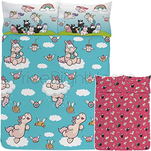 Chubby Unicorn Double Duvet Cover Bedding Set