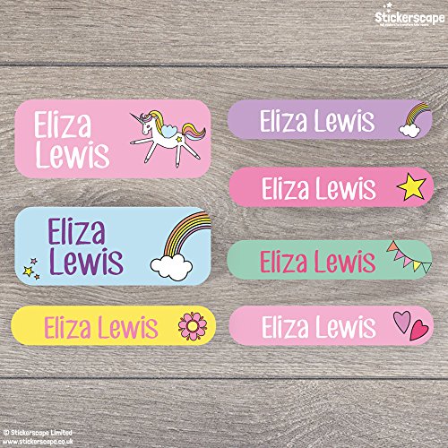 Unicorn Iron On & Stick On Name Labels | Kids | School Uniform 