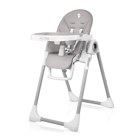 Adjustable, Folding, Unicorn Themed Baby High Chair - Grey