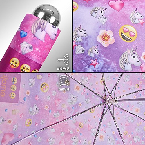 Unicorn Emoji Print Umbrella For Girls