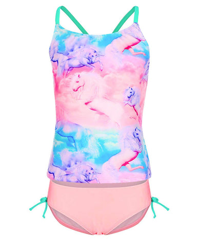 Unicorn Two Piece Tankini Set Swim Costume for Girls