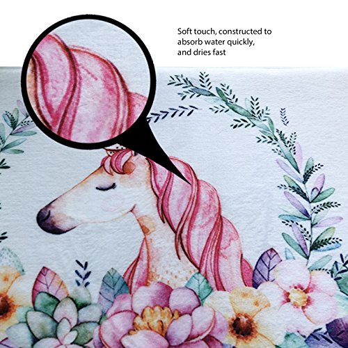 Pastel Coloured Floral Unicorn Bathroom Mat 