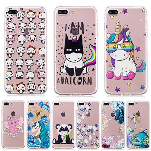 YYhin Phone Cover for Apple iPhone 7 Plus/iPhone 8 Plus(5.5") Case,Ultra-thin transparent varnish painted TPU Gel Cover HE03/Spectacle unicorn