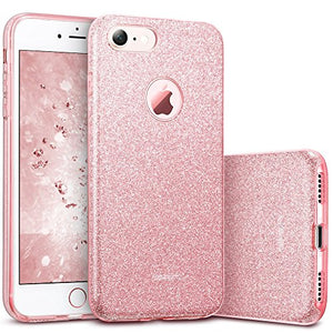 ESR Glitter Case for iPhone 8/7 Case, Bling Sparkle Designer Case Shining Fashion Style for iPhone 8/7 4.7", Rose Gold