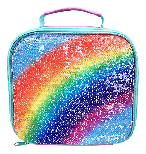 Cute Unicorn Rainbow Sequined Lunch Bag Multi Colour 8 x 23 x 21 cm