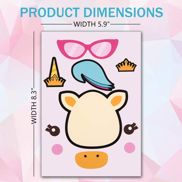 Unicorn Party Bag Fillers - Make A Unicorn Sticker Sets (24 Pack)