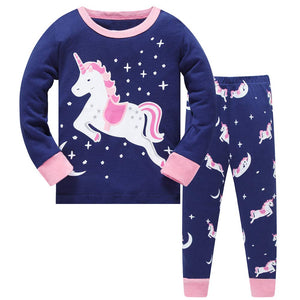 navy blue unicorn pyjamas