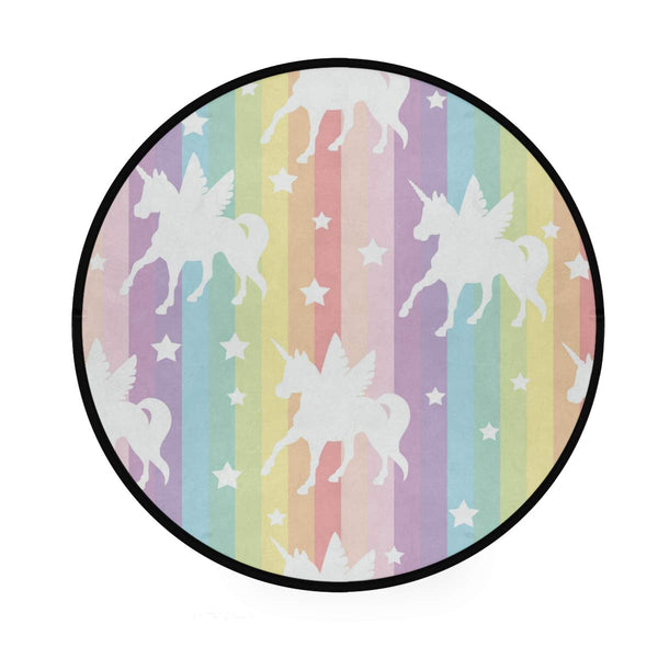 unicorn rug circular round