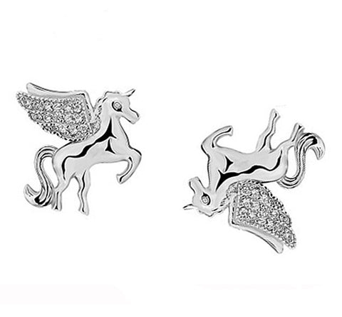 Pegasus Unicorn Earrings - Silver