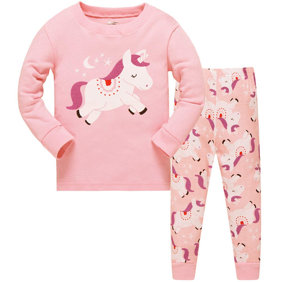 unicorn pyjamas baby pink kids
