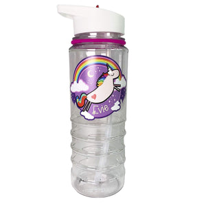 large unicorn drinks water bottle