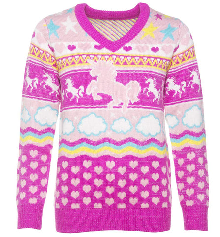 unicorn knitted christmas jumper