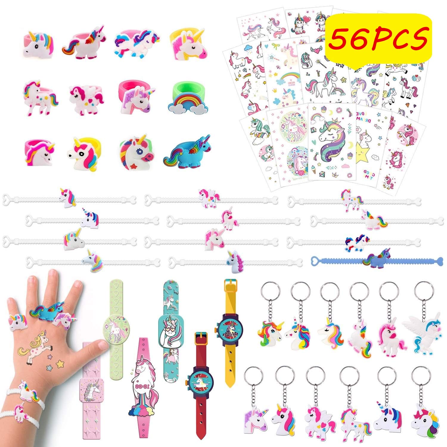 unicorn party bag fillers - 56 set