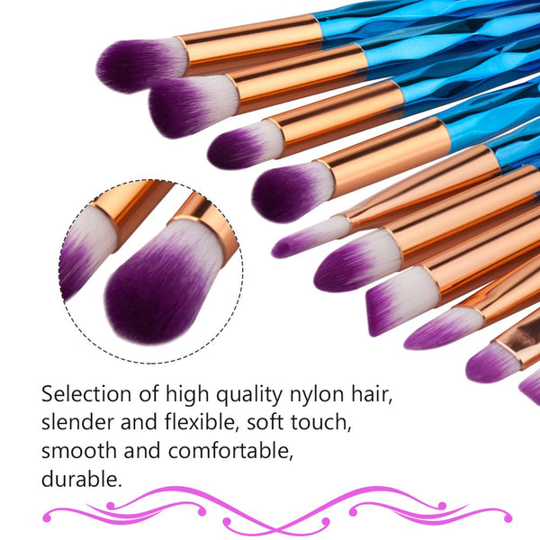 Unicorn Make Up Brushes - Purple Set of 10