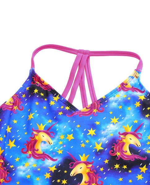 Unicorn Girls Bikini Tankini Set Tassel Swimming Costume Swimsuit Top with Bottoms UK Age 6-14 Years