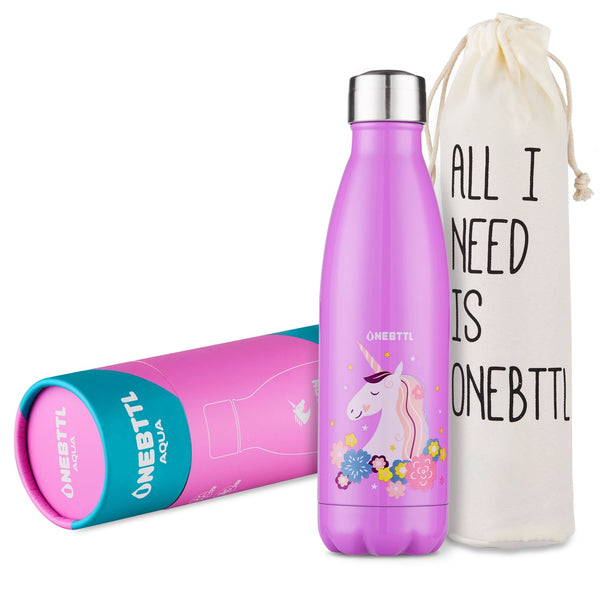 Resusable Kids Water Bottle for Hot or Cold Drinks - Unicorn Water Bottles
