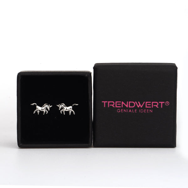 rose gold unicorn earrings gift box