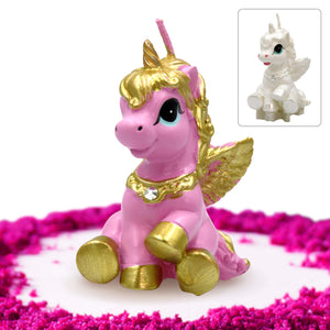 Unicorn Candle Cake Topper Pink and Gold