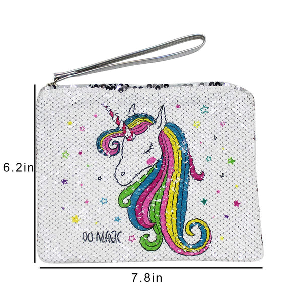 Unicorn Reversible Sequins Makeup Storage Toiletry Bag