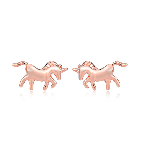 rose gold unicorn earrings