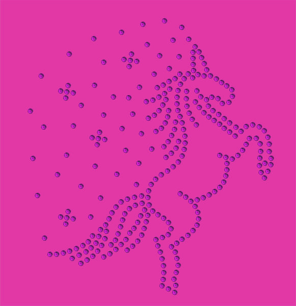Girl's UNICORN Personalised Hoodie Crystal Dance - Fuschia Pink
