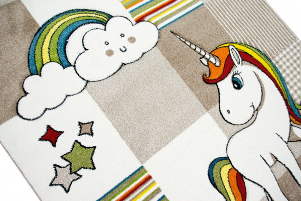 Unicorn rug squares chequered