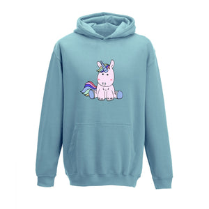 Unicorn Girls Hoody, Hooded Jumper, Hoodie, Sweatshirt - Turquoise