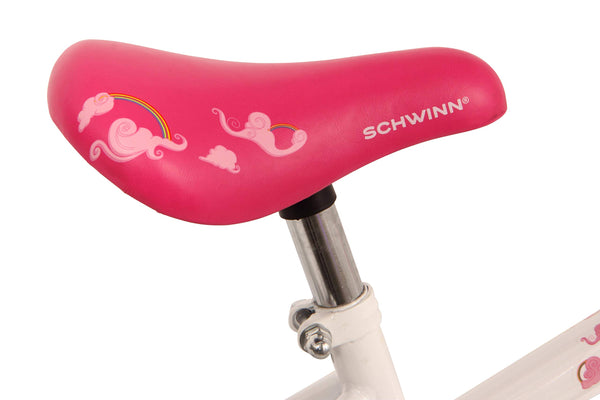 Schwinn White & Pink Unicorn Bike Saddle