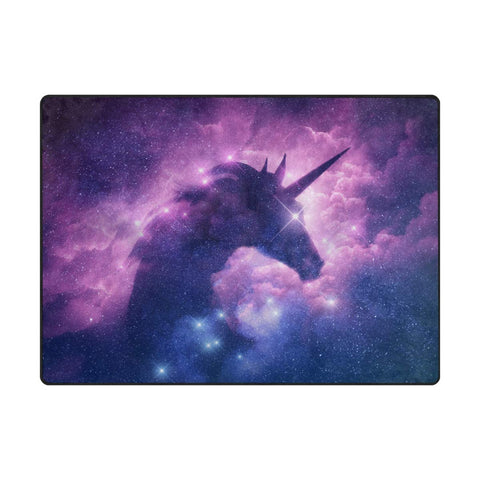 Magical Unicorn Starry Sky Rug Purple Pink Large