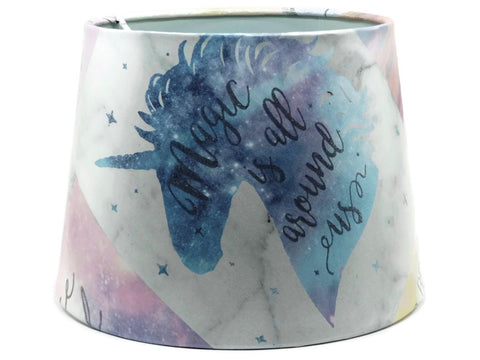 Unicorn Table Lamp Shade or Ceiling Light Shade with Quotes - Glittery Pink