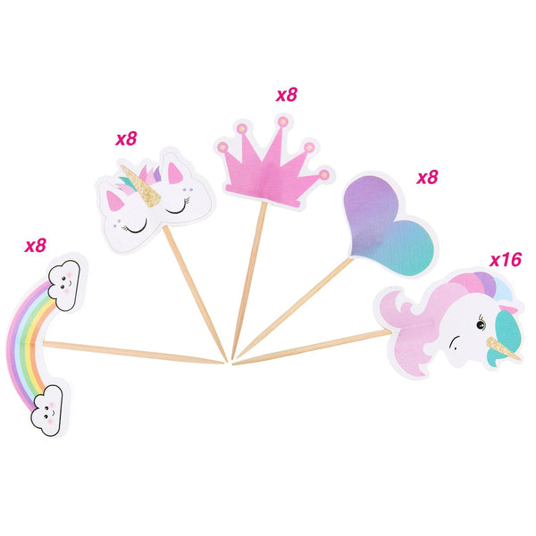 Unicorn Cake Toppers on Sticks For Cakes and Cup Cakes - Special Occasions