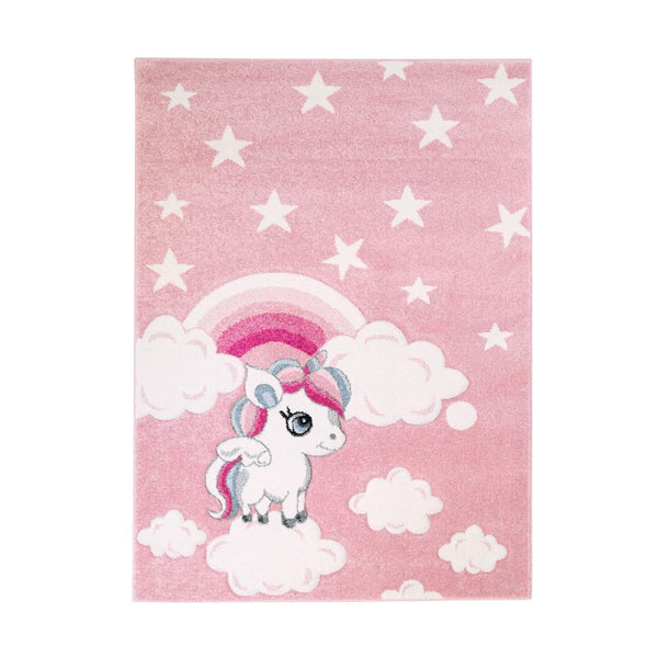 cute unicorn rug in pastel pink