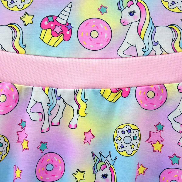 Unicorn Donut Dress For Kids - Sleeveless with Vibrant Rainbow Colours