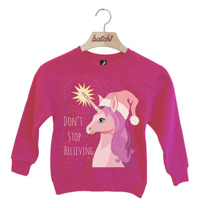 Magical Unicorn Christmas Jumper (7-8 Years, Hot Pink) 