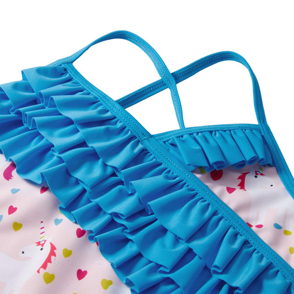 unicorn ruffle swimsuit for children