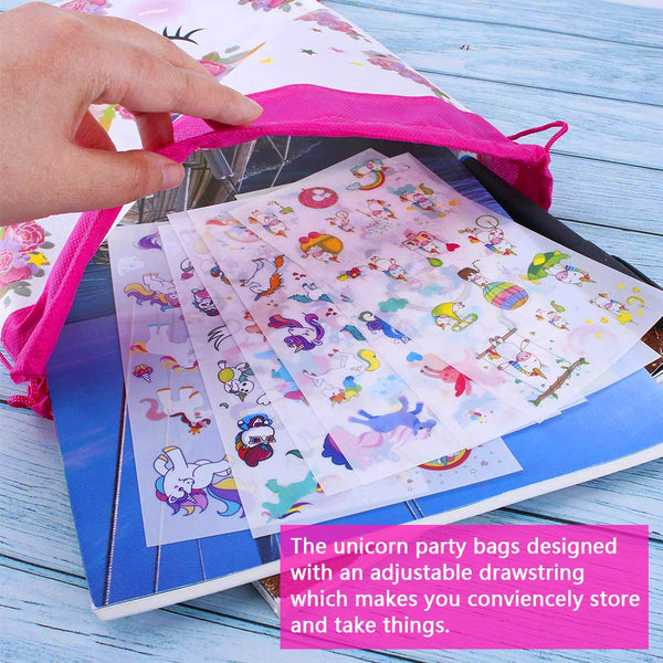 Unicorn Drawstring Party Bags - 12 Pack