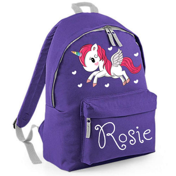 Personalised Unicorn Backpack For Kids - Purple