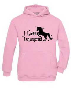 baby pink and black unicorn hoodie