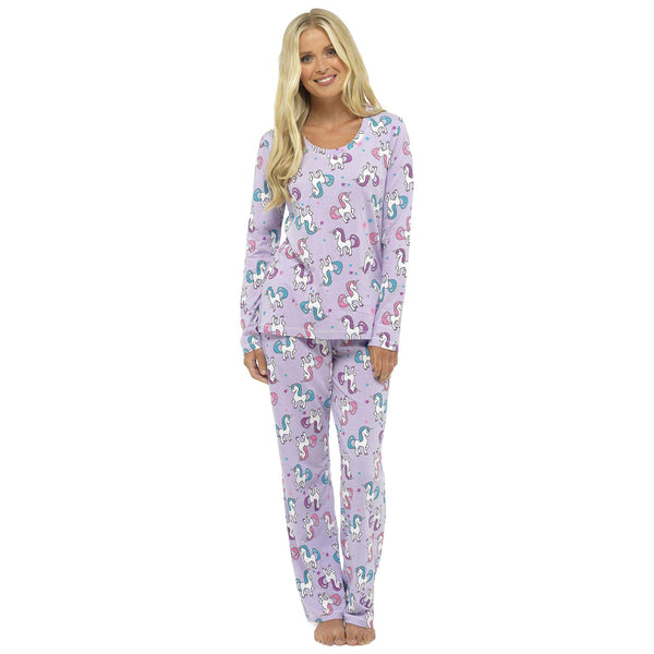 unicorn pyjama set grey pattern print