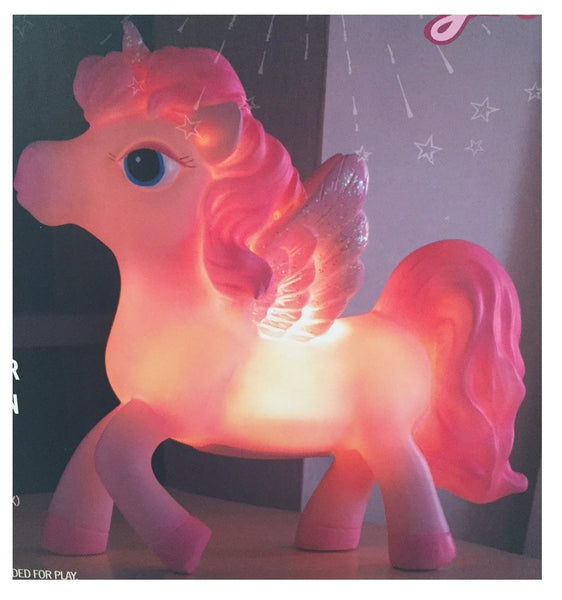 Pink Unicorn Night Light Table Lamp