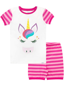 unicorn short sleeve pyjamas girls