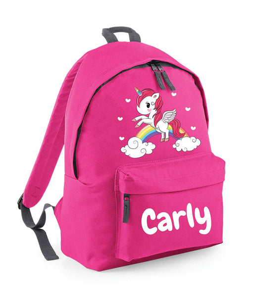 Personalised Unicorn Backpack For Kids - Deep Pink