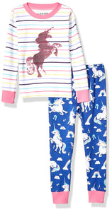 kids unicorn pyjamas hatley pink blue