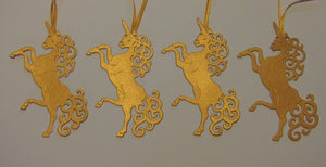 Unicorn Christmas Tree Decorations - Rose Gold