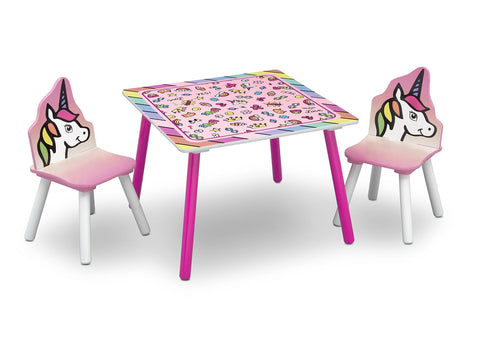 unicorn table and chair set wooden