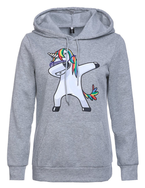 unicorn jumper hoody grey for women