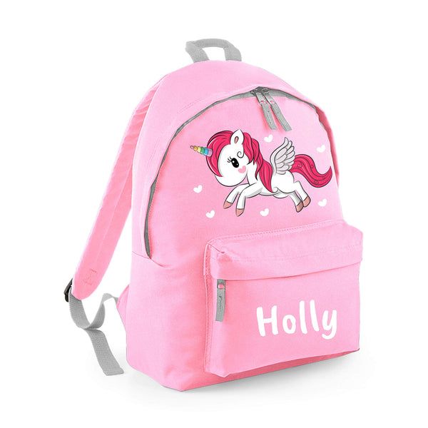 Personalised Unicorn Backpack For Kids - Light Pink