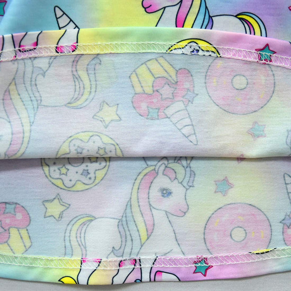 Unicorn Donut Dress For Kids - Sleeveless with Vibrant Rainbow Colours