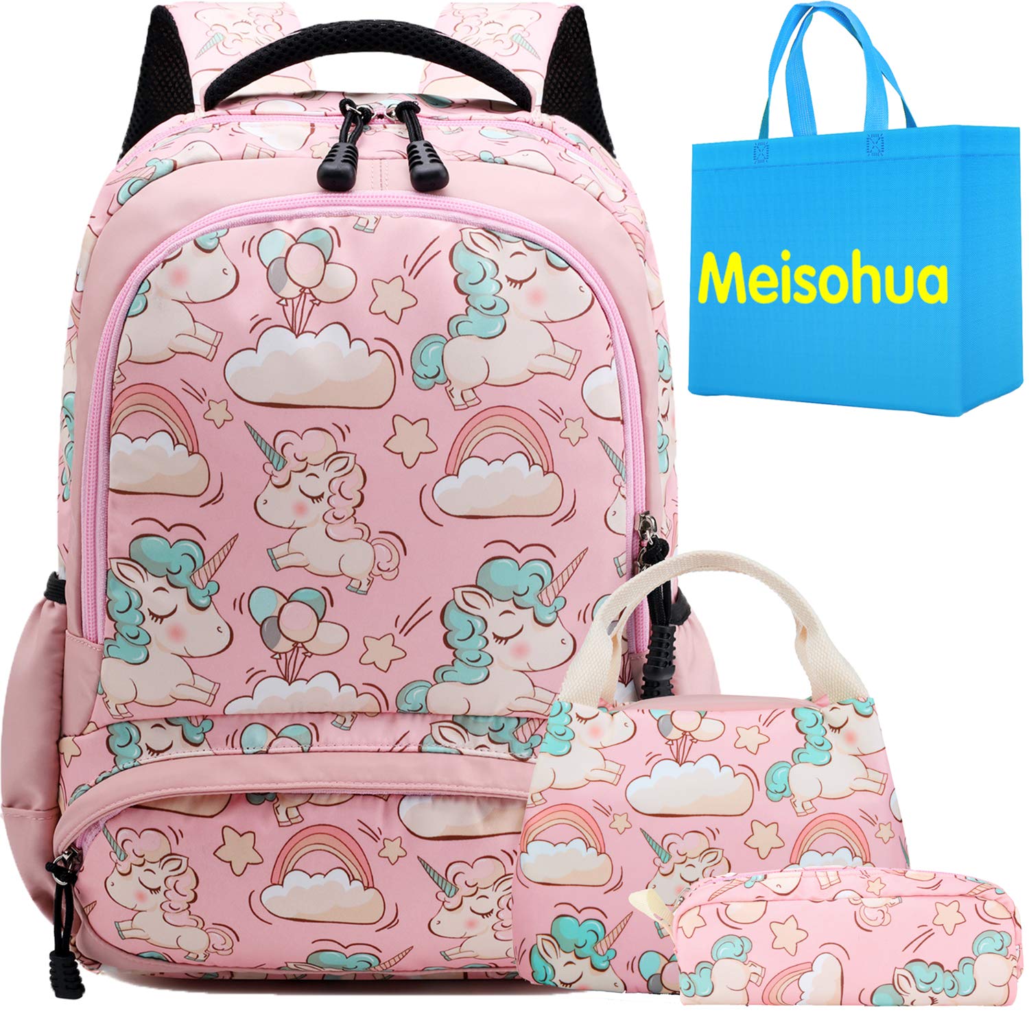 Meisohua Girls Backpack 3 in 1 Sets Unicorn School Backpack for